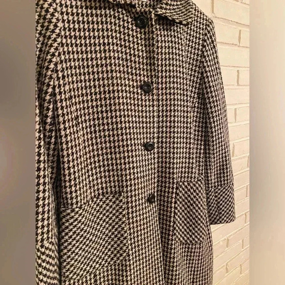 Larry Levine Herringbone Women's Coat Size 6 Black and White Vintage - Picture 2 of 11